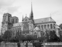 Black And White Building Paris Monument Church Cathedral Monochrome Place Of Worship Monastery History Gothic Architecture Notre Dame Monochrome Photography 777490