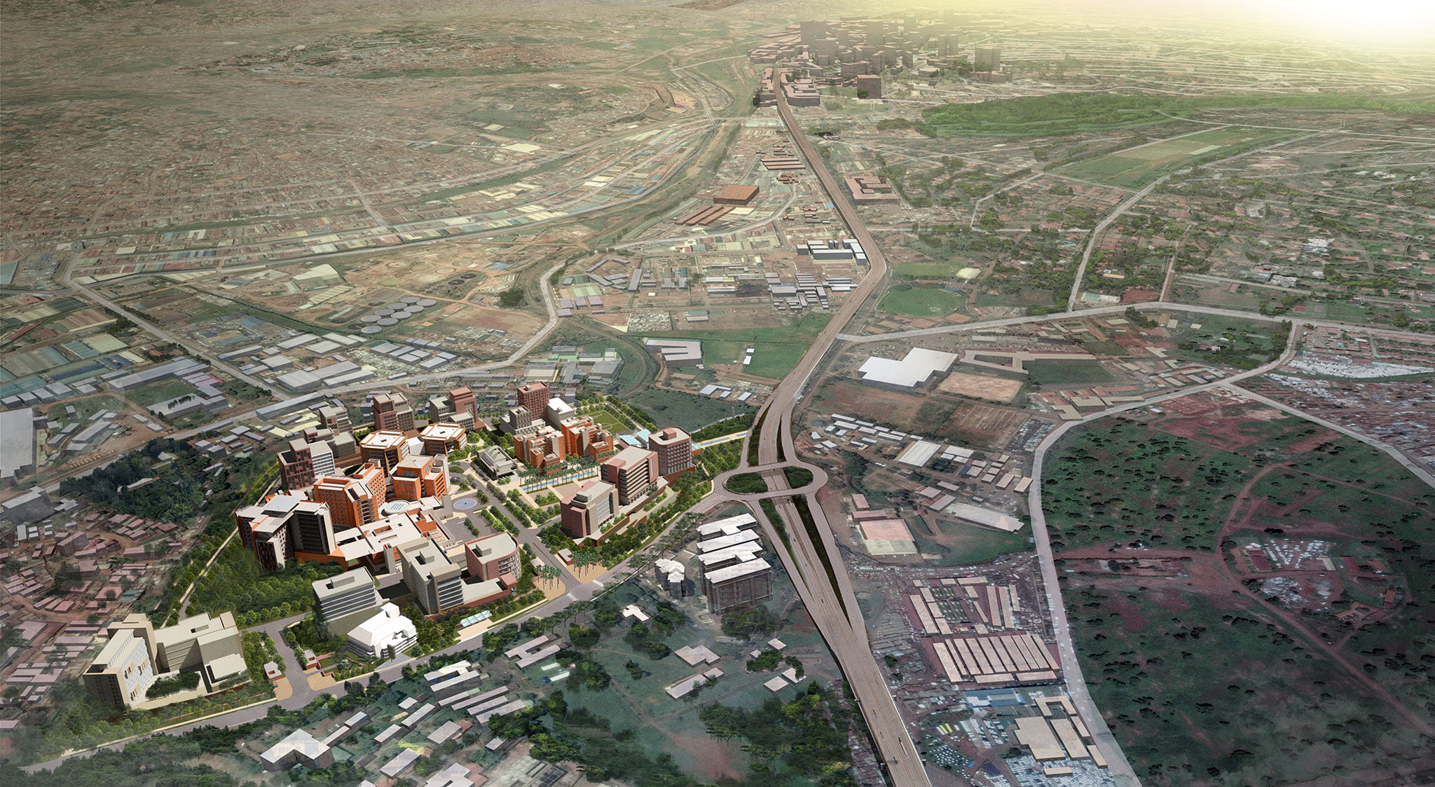 Aga Khan University Hospital & Wellness Campus: AKU Kampala PLP BirdsEye Rend01