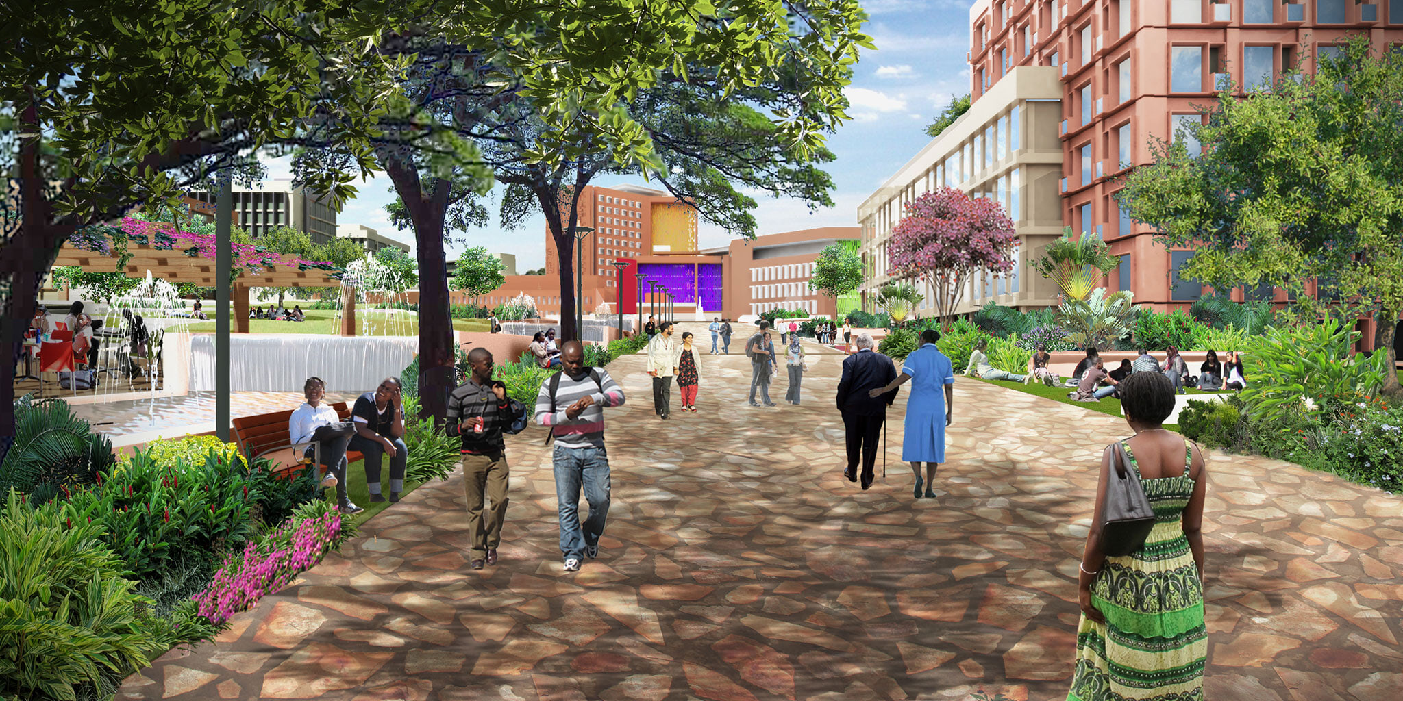 Aga Khan University Hospital & Wellness Campus: AKU Kampala PLP CentralGarden Rend01