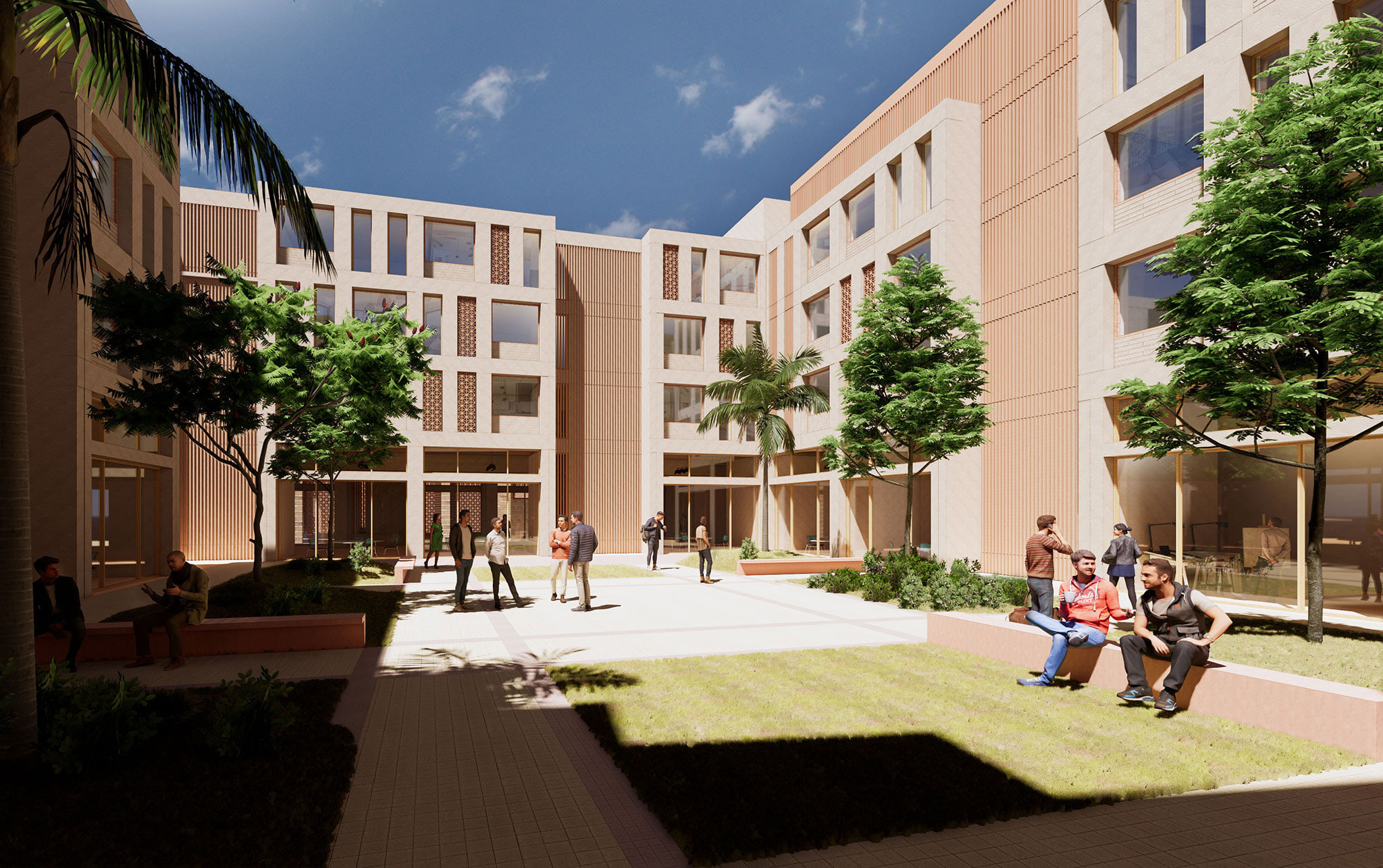 American University in Cairo Master Plan: AUC PLP Residence Courtyards Rend01