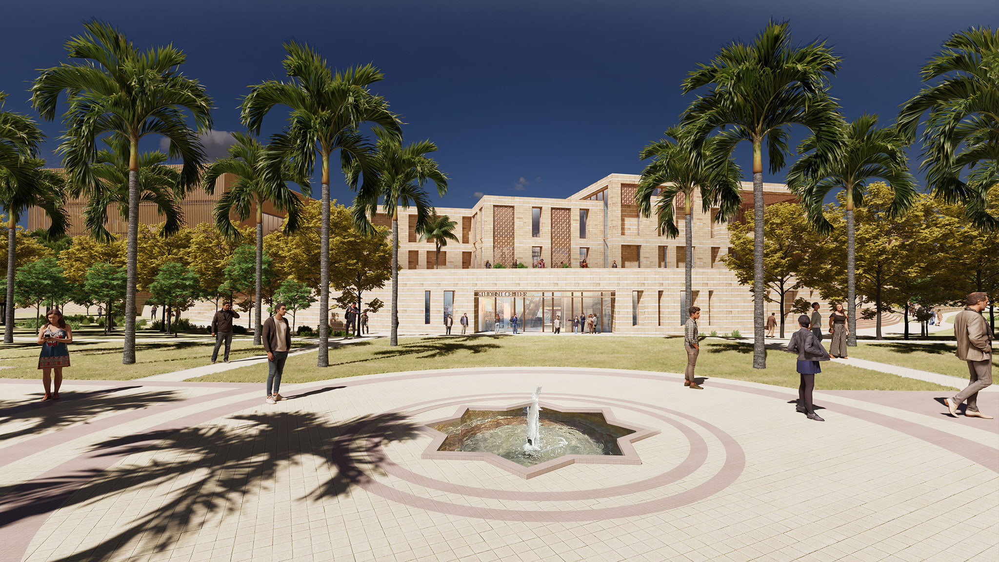 American University in Cairo Master Plan: AUC PLP StudentCtr Fountain Rend01
