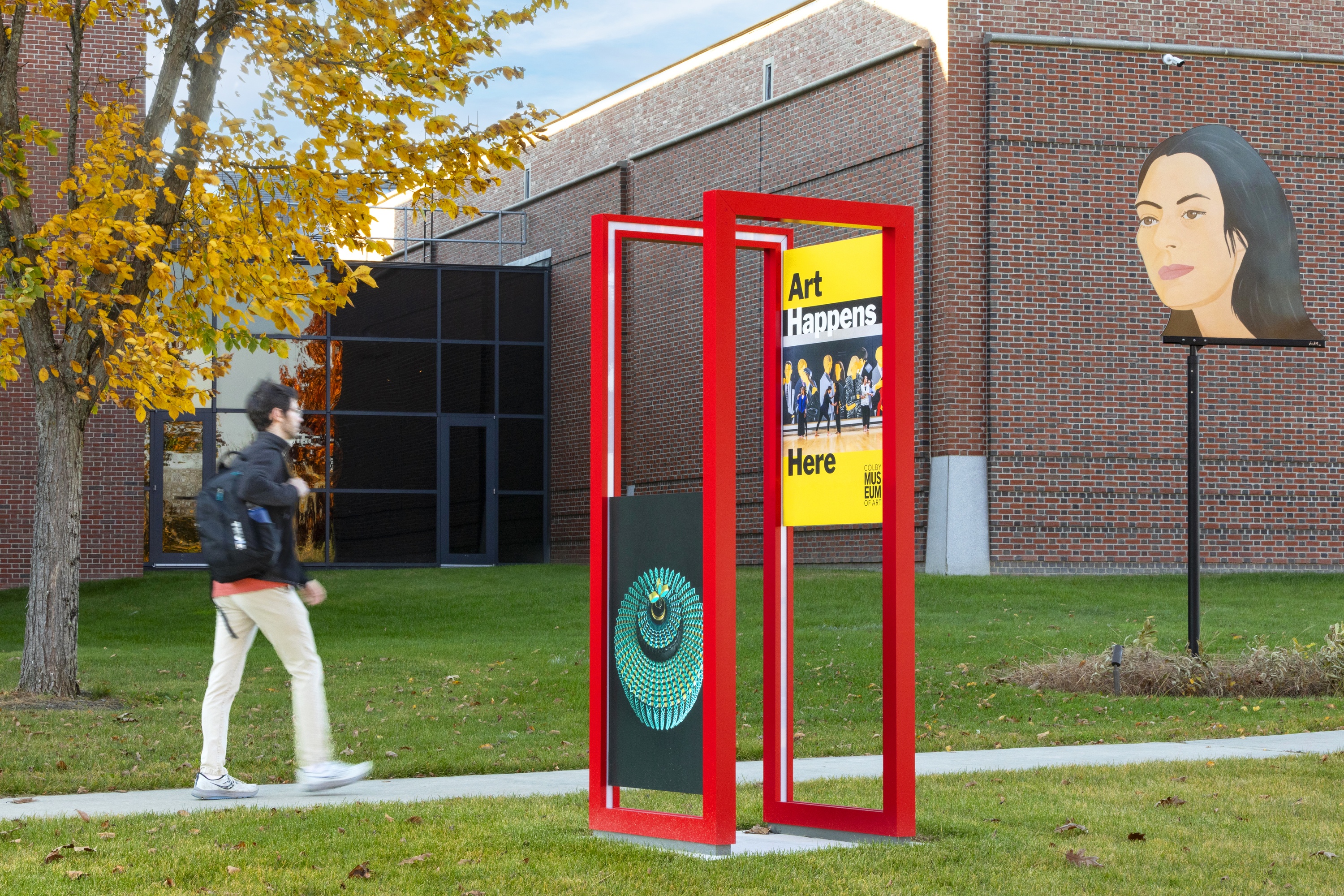 Colby Museum of Art Exterior Placemaking: Beyer Blinder Belle, Colby Signage Lantern 4, October 22, 2024