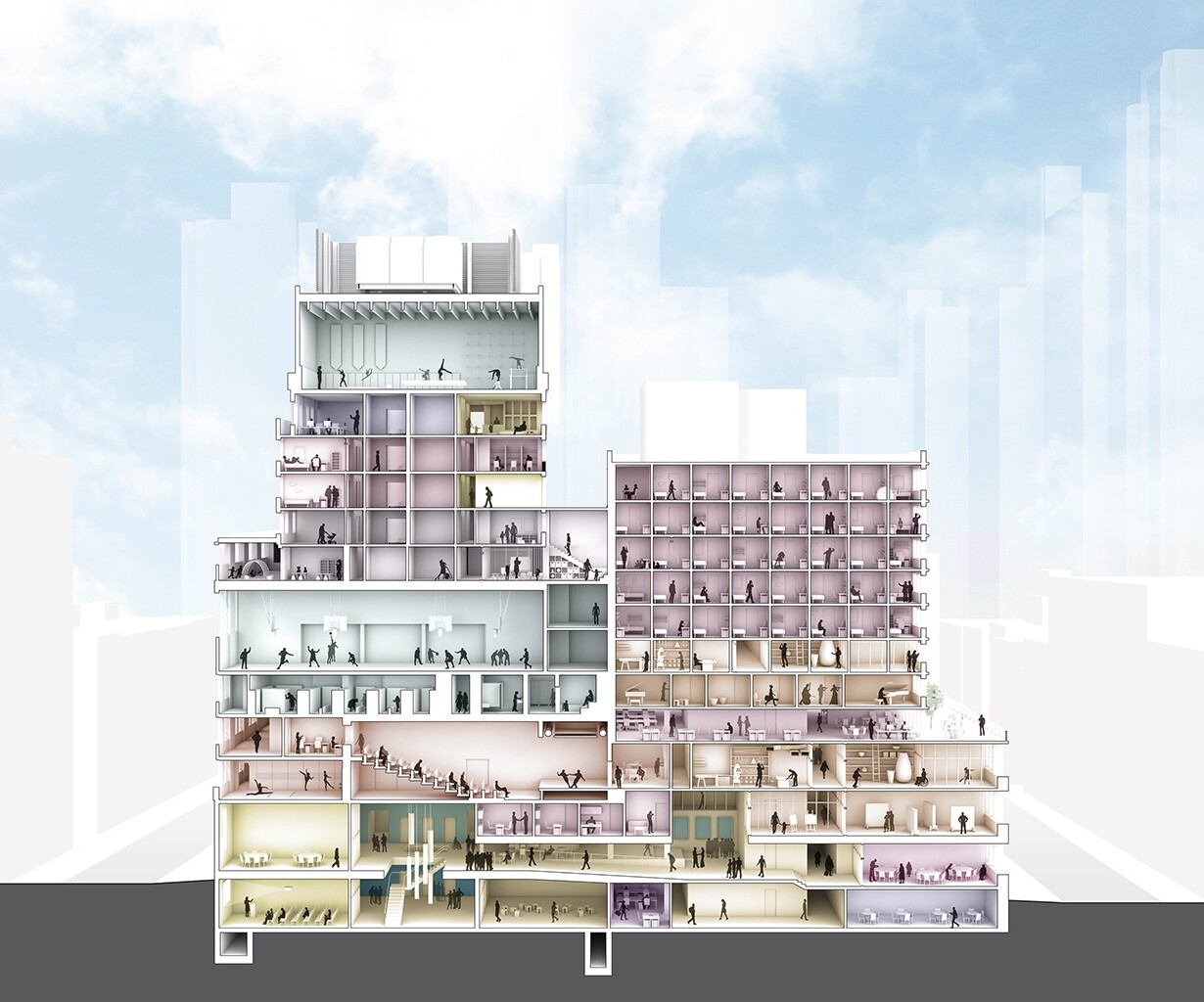 92NY: The 92nd Street Y, New York: 2342 Section Perspective Ph3 20231020 EssentialPh3