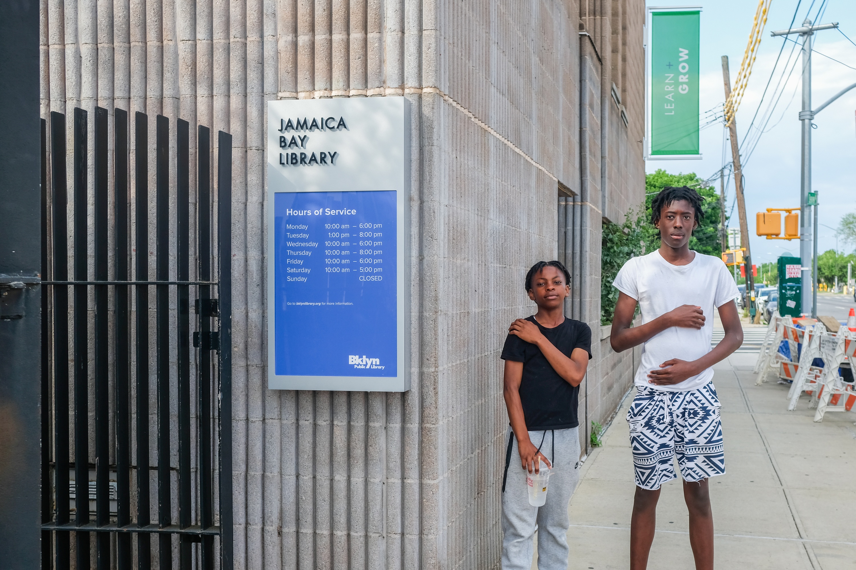 Brooklyn Public Library Building Signage Program: Jamaica Hours Banner