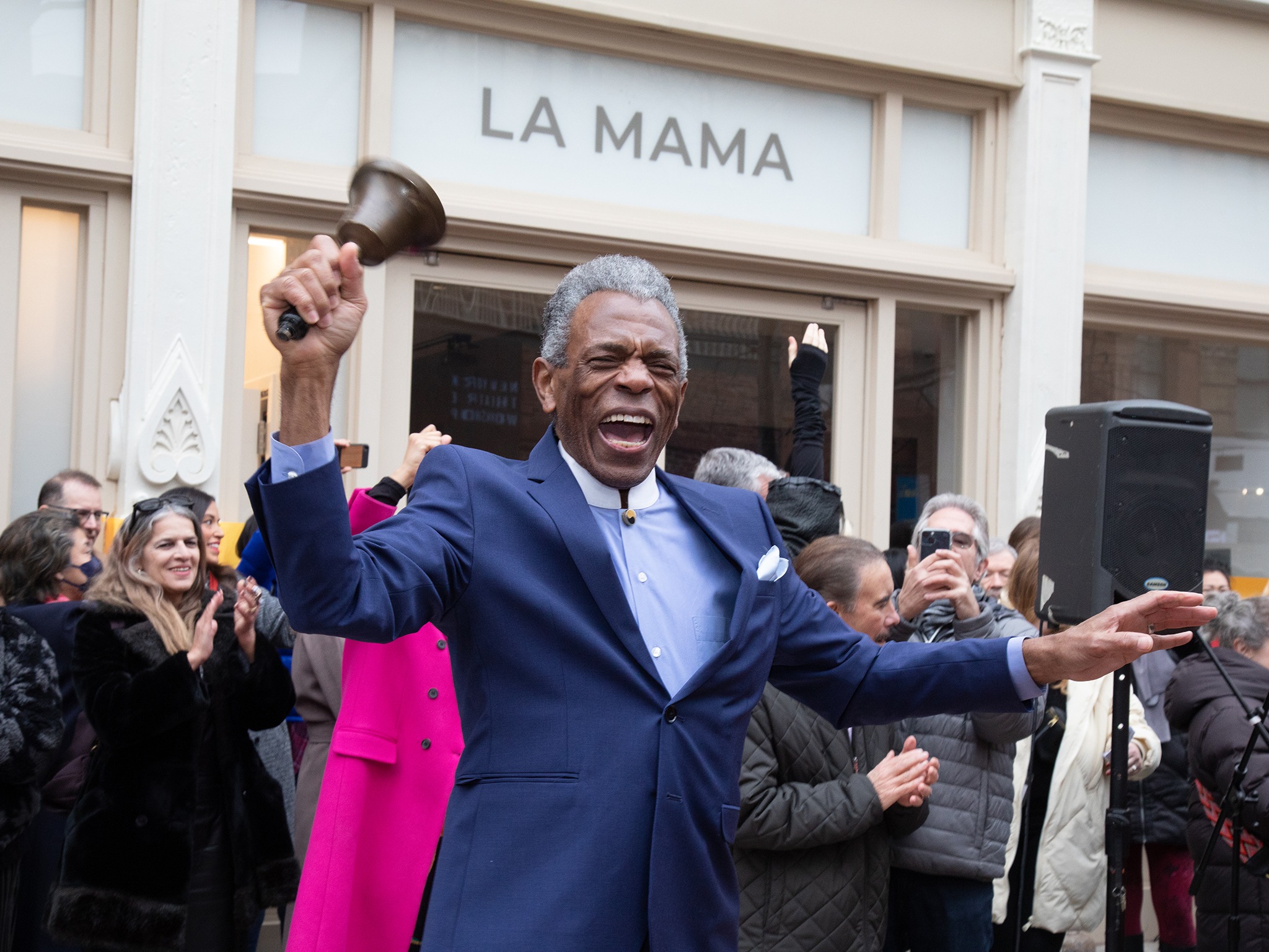 La MaMa Experimental Theatre Club: La MaMa Ribbon Cutting Event 2/9/23, André De Shields Ringing The Bell