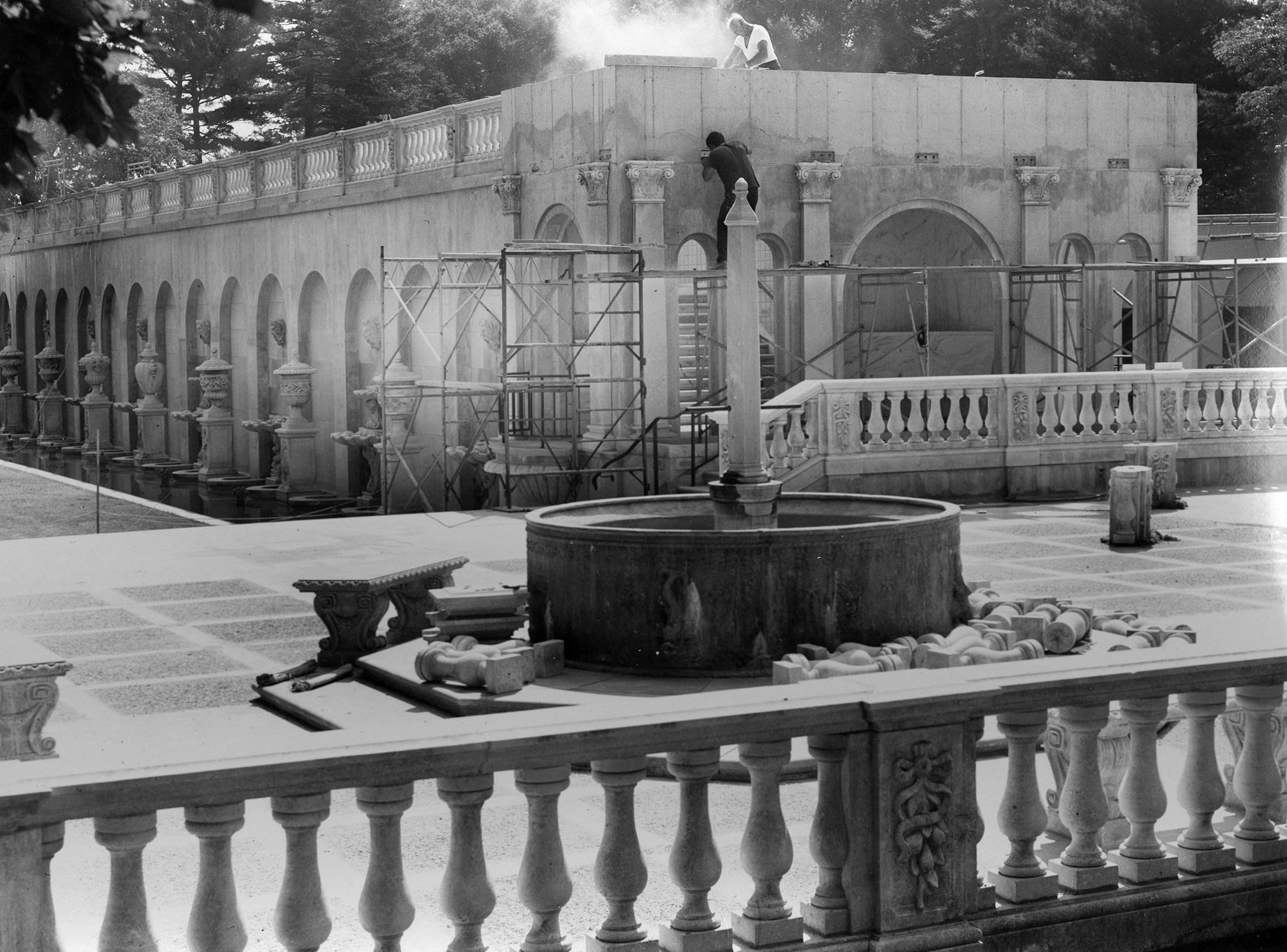 Longwood Gardens, Main Fountain Garden Restoration: Longwood 1970Pumphouse Historic02
