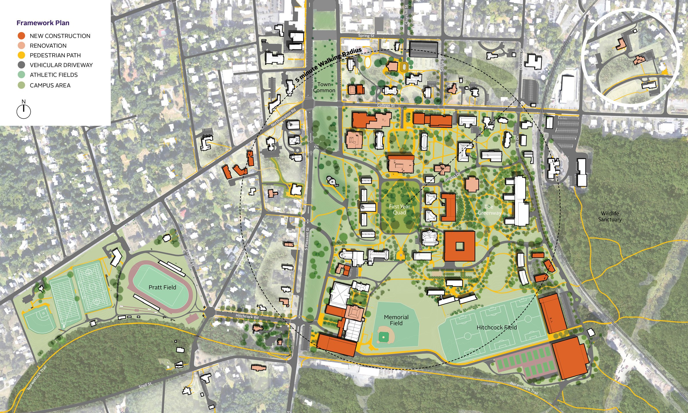 Amherst College, Campus Framework Plan: Campus Framework Plan