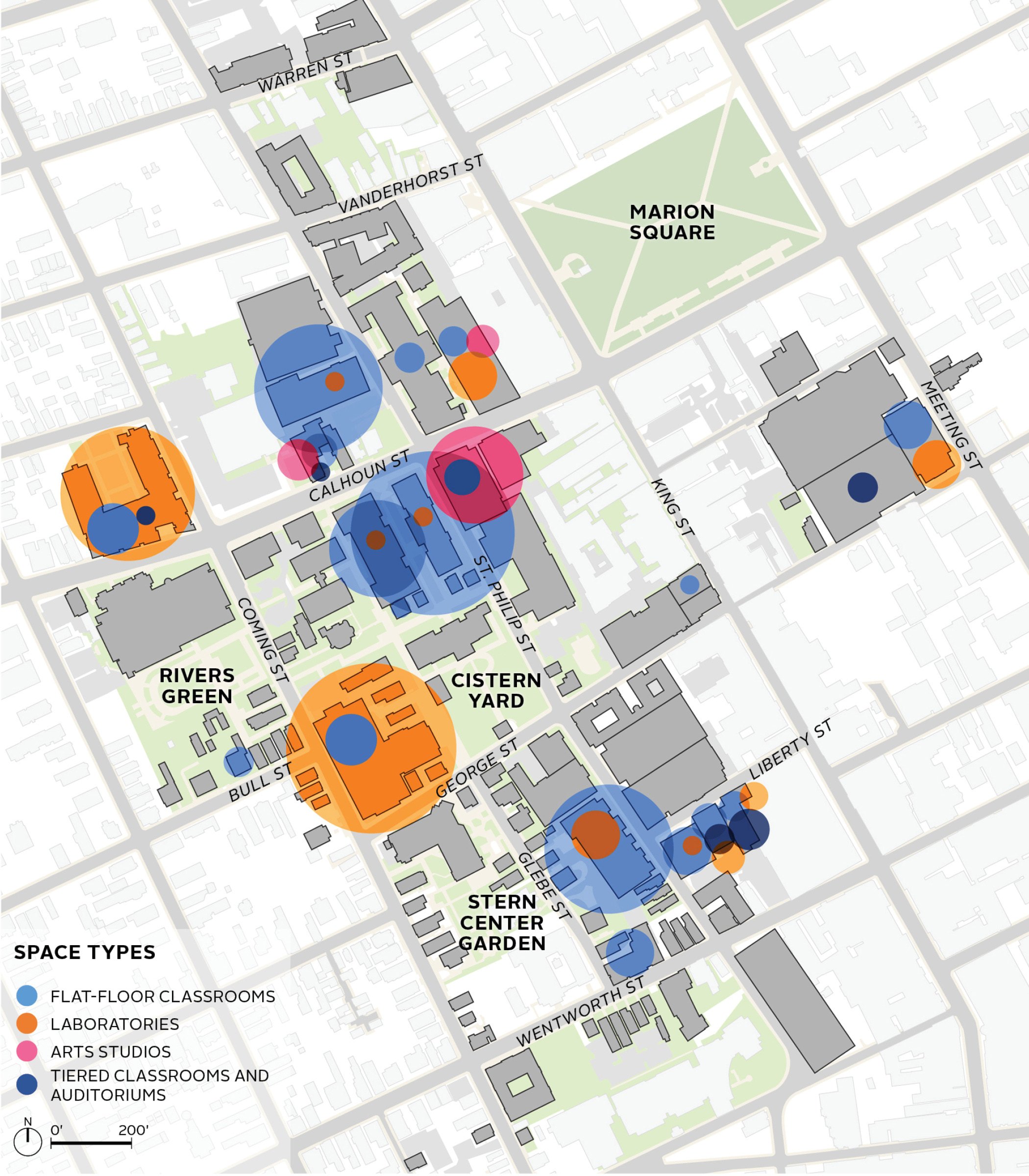 College of Charleston Campus Framework Plan: Existing Instructional Spaces