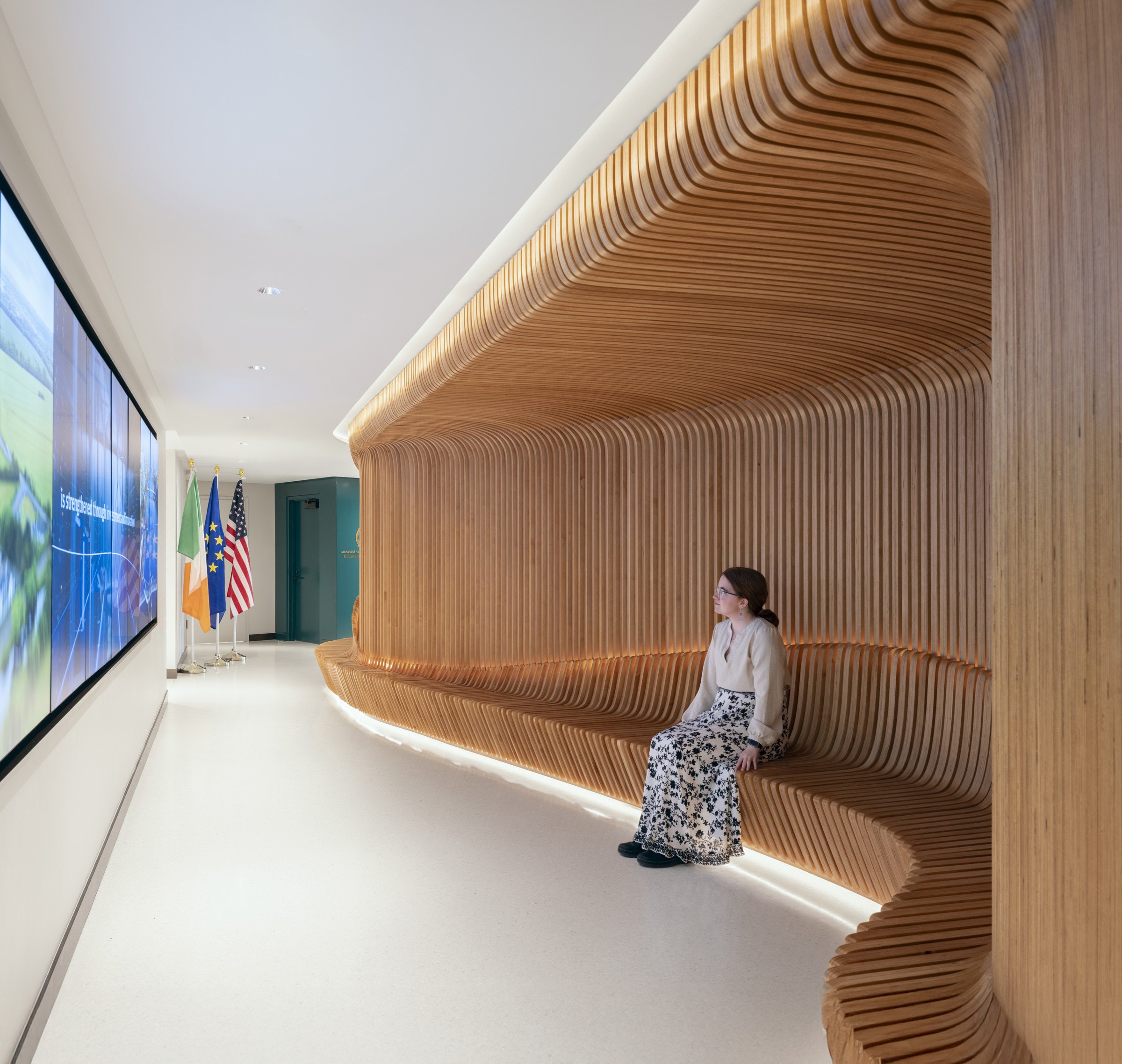 Embassy of Ireland in the United States: IrishEmbassy SlatWallCorridor Int01