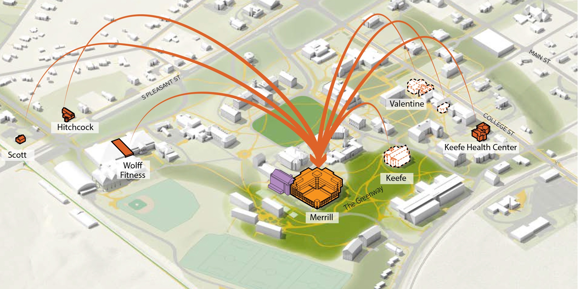 Amherst College, Campus Framework Plan: Merrill Diagram Orange