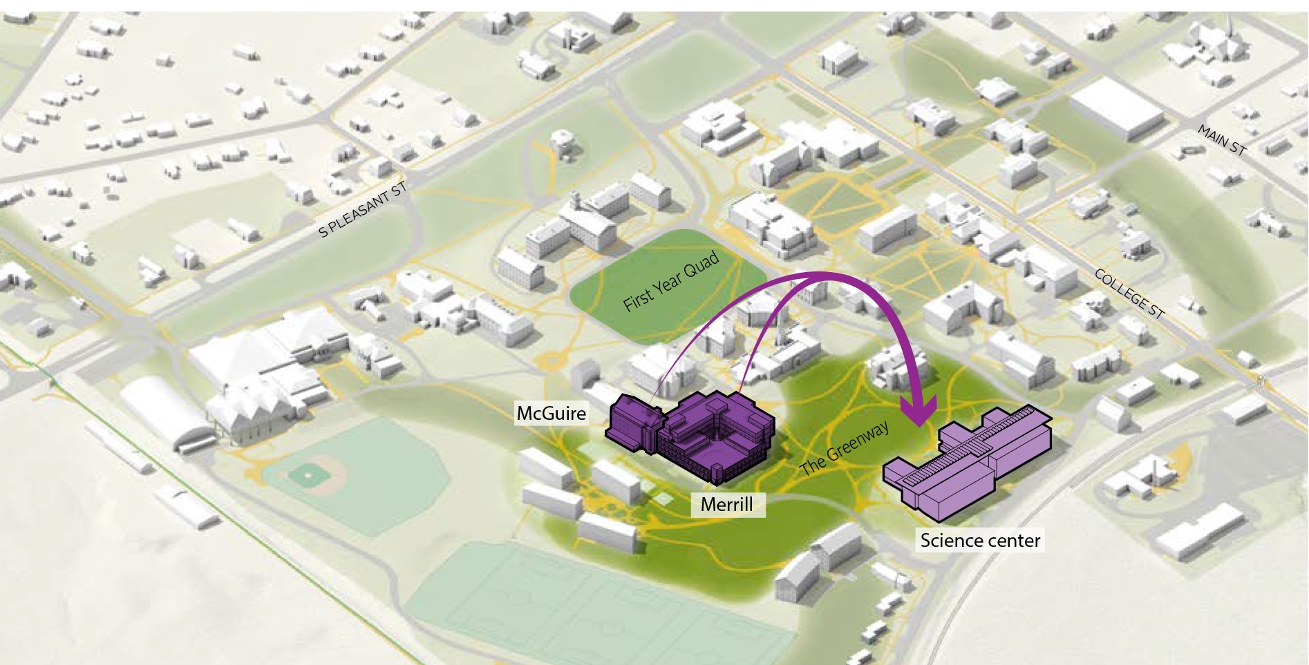 Amherst College, Campus Framework Plan: Merrill Diagram Purple