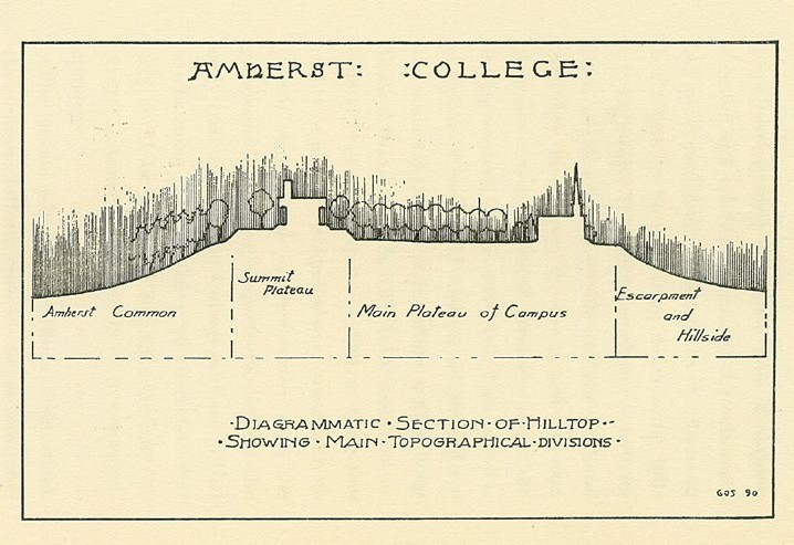 Amherst College, Campus Framework Plan: Section Of Hilltop Frederick Law Olmsted 1905